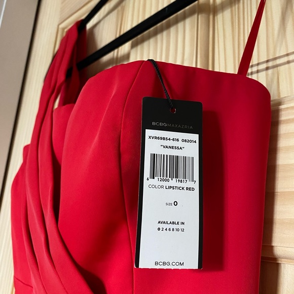 BNWT BCBG Vanessa One Shoulder Cascading Ruffle Dress 0 - Picture 5 of 12